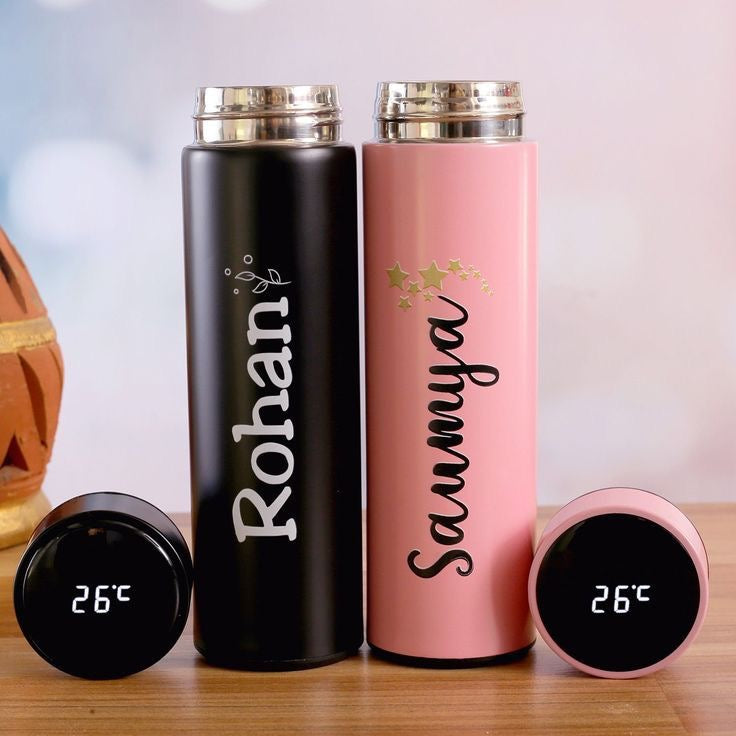 Personalized Name Temperature Bottle – Matte Stainless Steel | Custom Gift