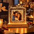 Personalized LED Photo Lamp with Custom Quote | Birthday Gift