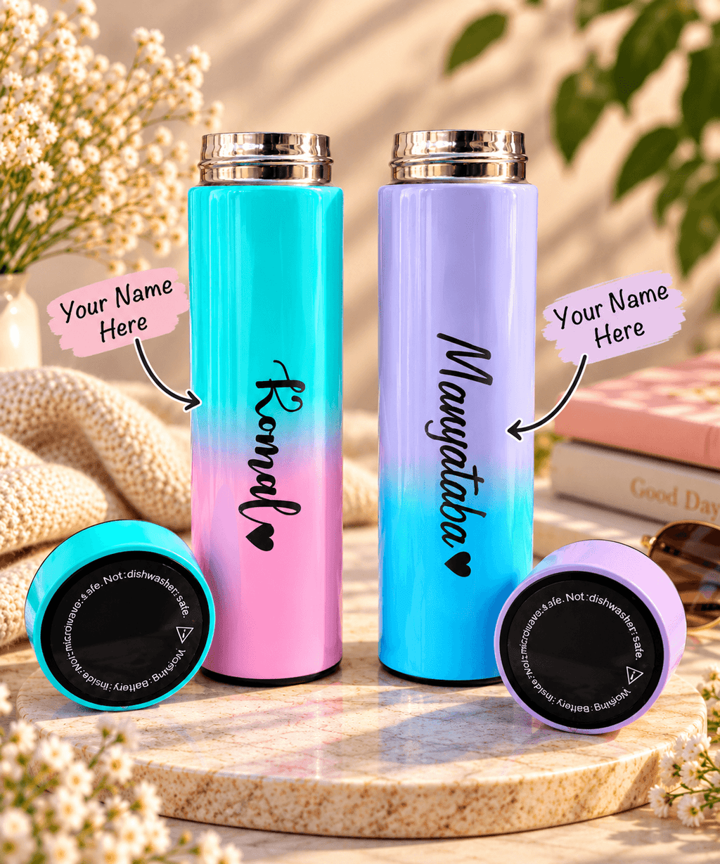 Personalized Gradient Stainless Steel Water Bottle – Custom Name Gift