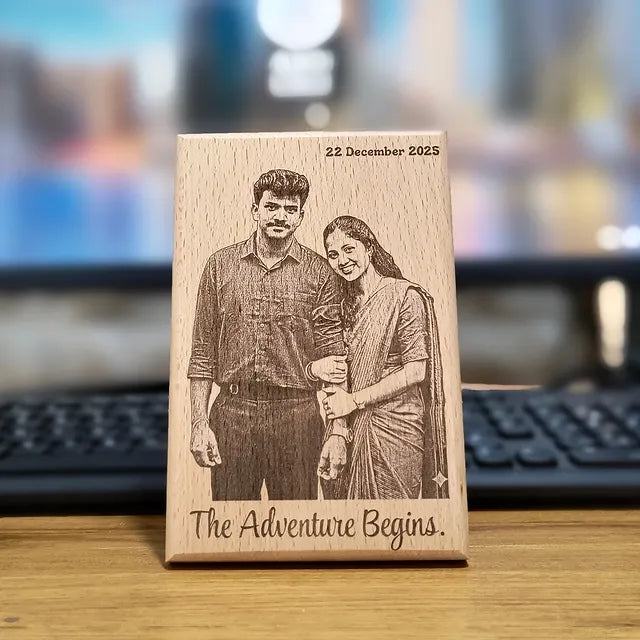 Custom Wooden Photo Engraving Frame – Premium Gift