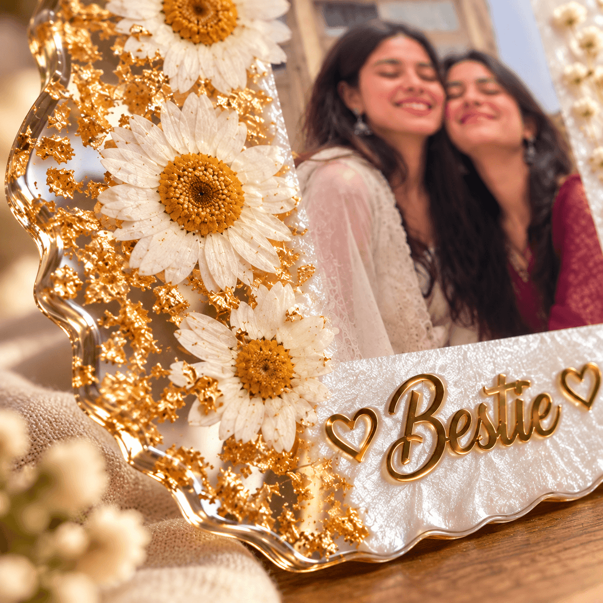 Personalized Resin Photo Frame – Custom Bestie Gift