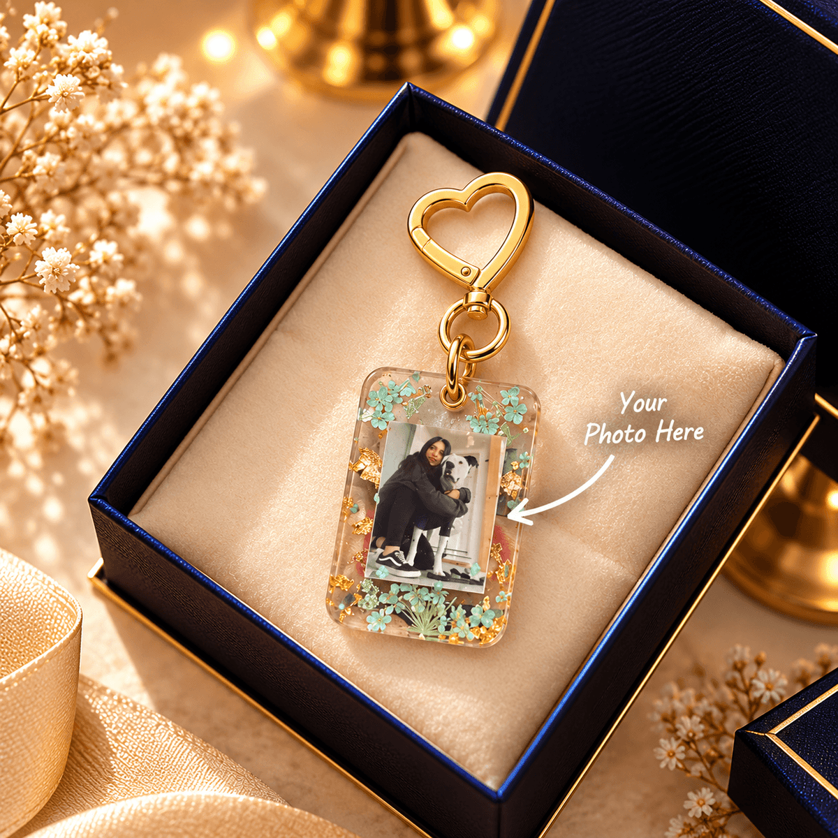 Resin Photo Keychain – Custom Photo Keyring Gift
