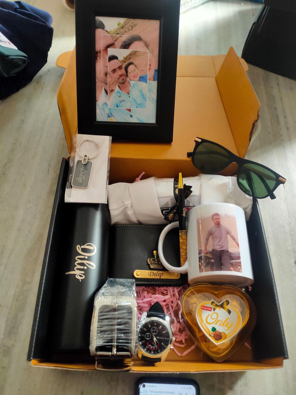Personalized Men’s Gift Hamper with Photo Frame, Wallet, Mug & Accessories