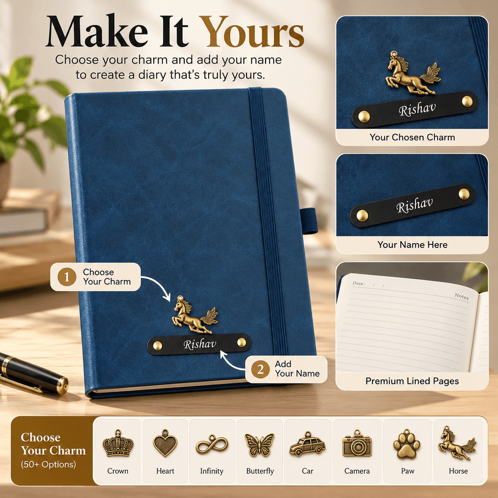 Personalized Diary with Name & Charm