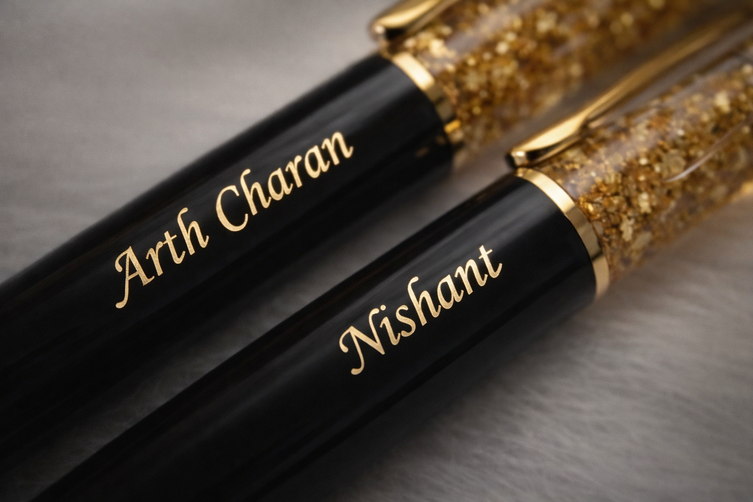 Personalized Gold Flake Luxury Pen – Name Engraved Gift