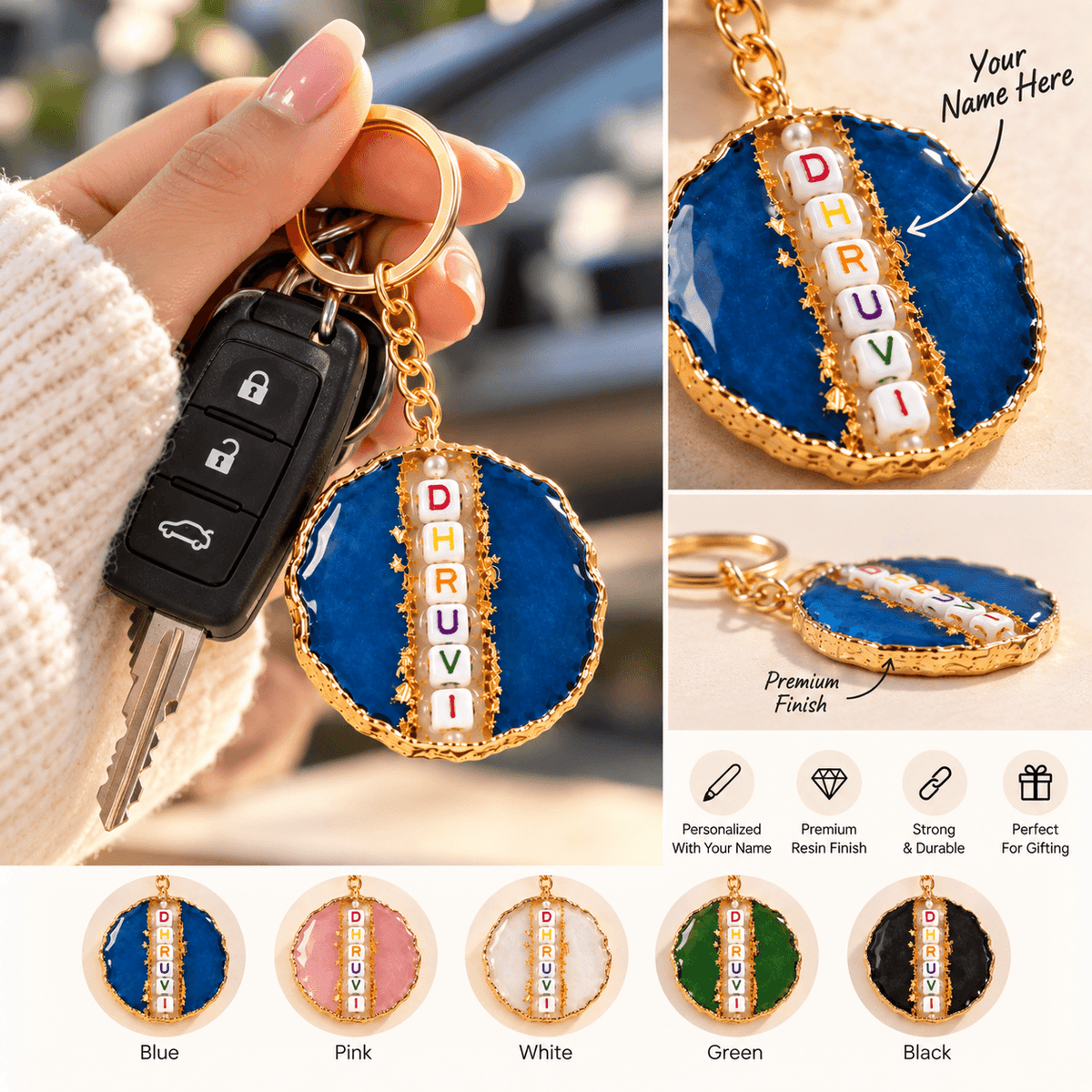 Resin Bid Keychain