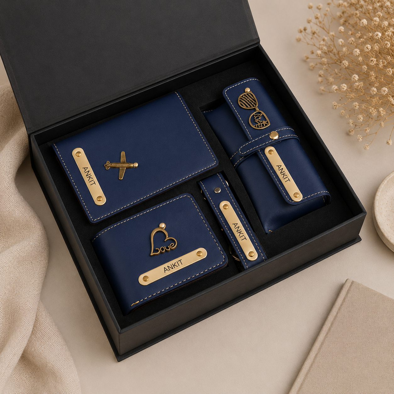 Personalized Men’s Gift Hamper | Premium Leather Gift Set with Name