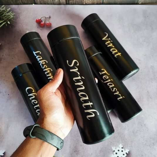 Personalized Name Temperature Bottle – Matte Stainless Steel | Custom Gift