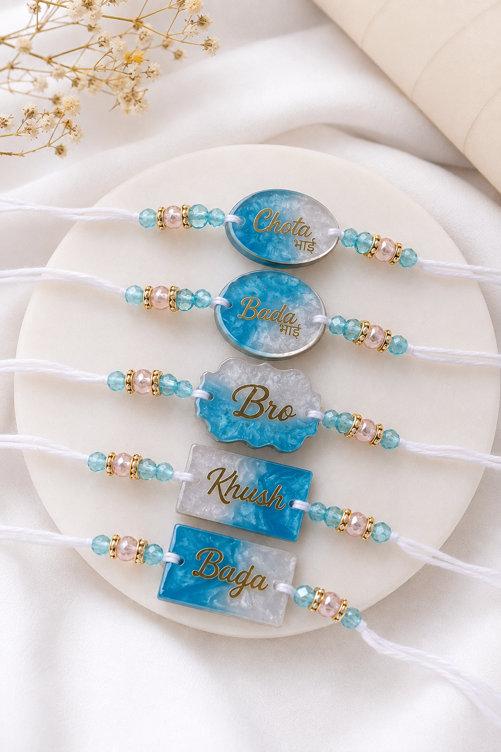 Personalized Resin Rakhi for Brothers | Custom Name Rakhi