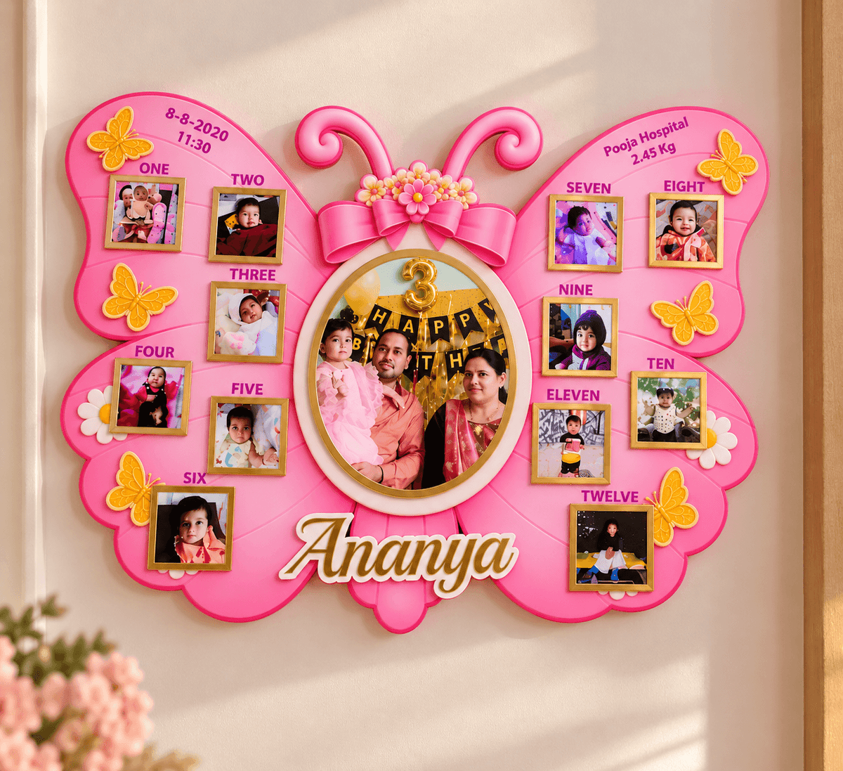 Personalized Baby Milestone Photo Frame | 12 Months of Memories