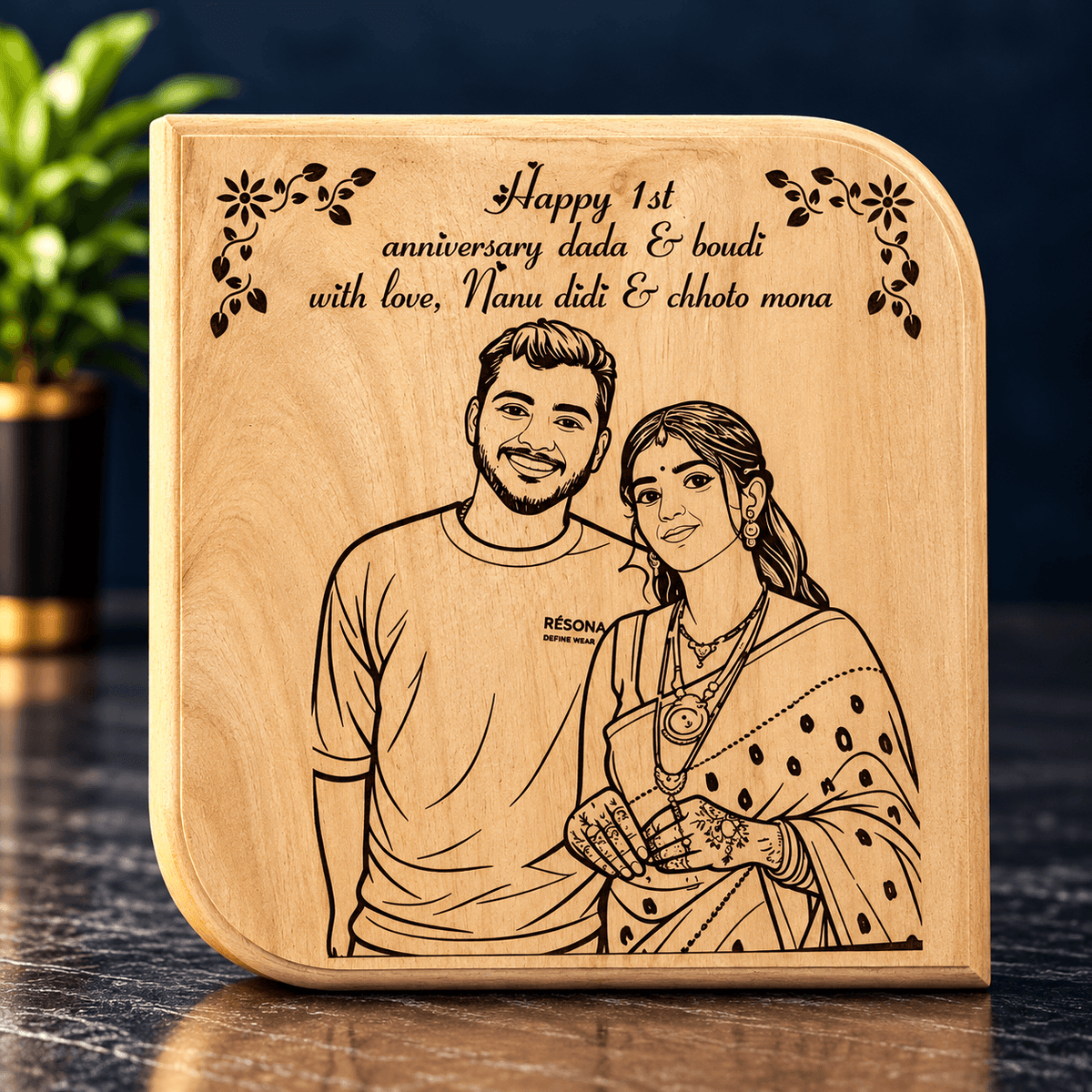 Personalized Wooden Engraved Plaque | Custom Photo & Message Gift
