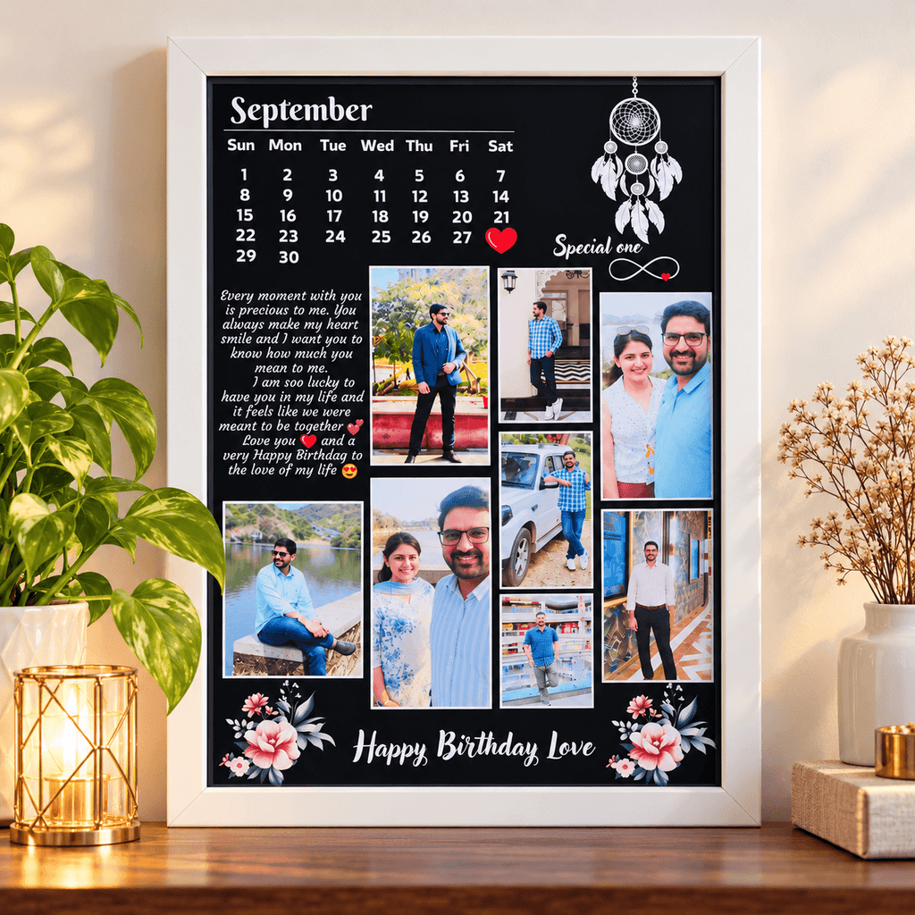 Personalized Photo Calendar Frame | Customized Photo Collage Gift