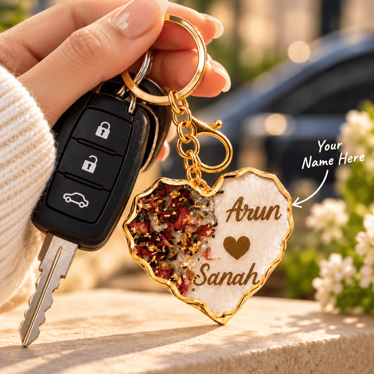 Resin Bid Keychain