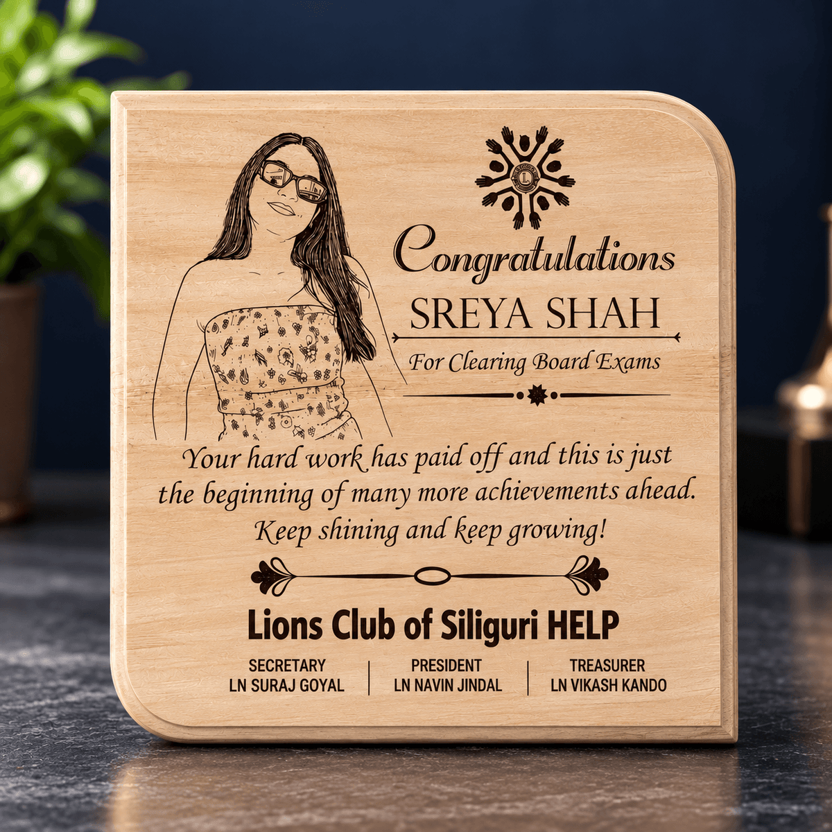 Personalized Wooden Engraved Plaque | Custom Photo & Message Gift