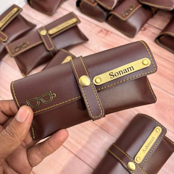 Personalized Leather Sunglass & Spectacle Case – Name Engraved