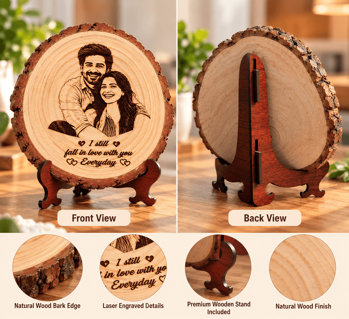 Personalized Wooden Engraved Photo Frame