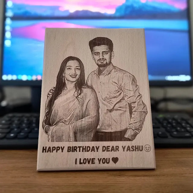 Customized Wooden Photo Frame with Name & Message