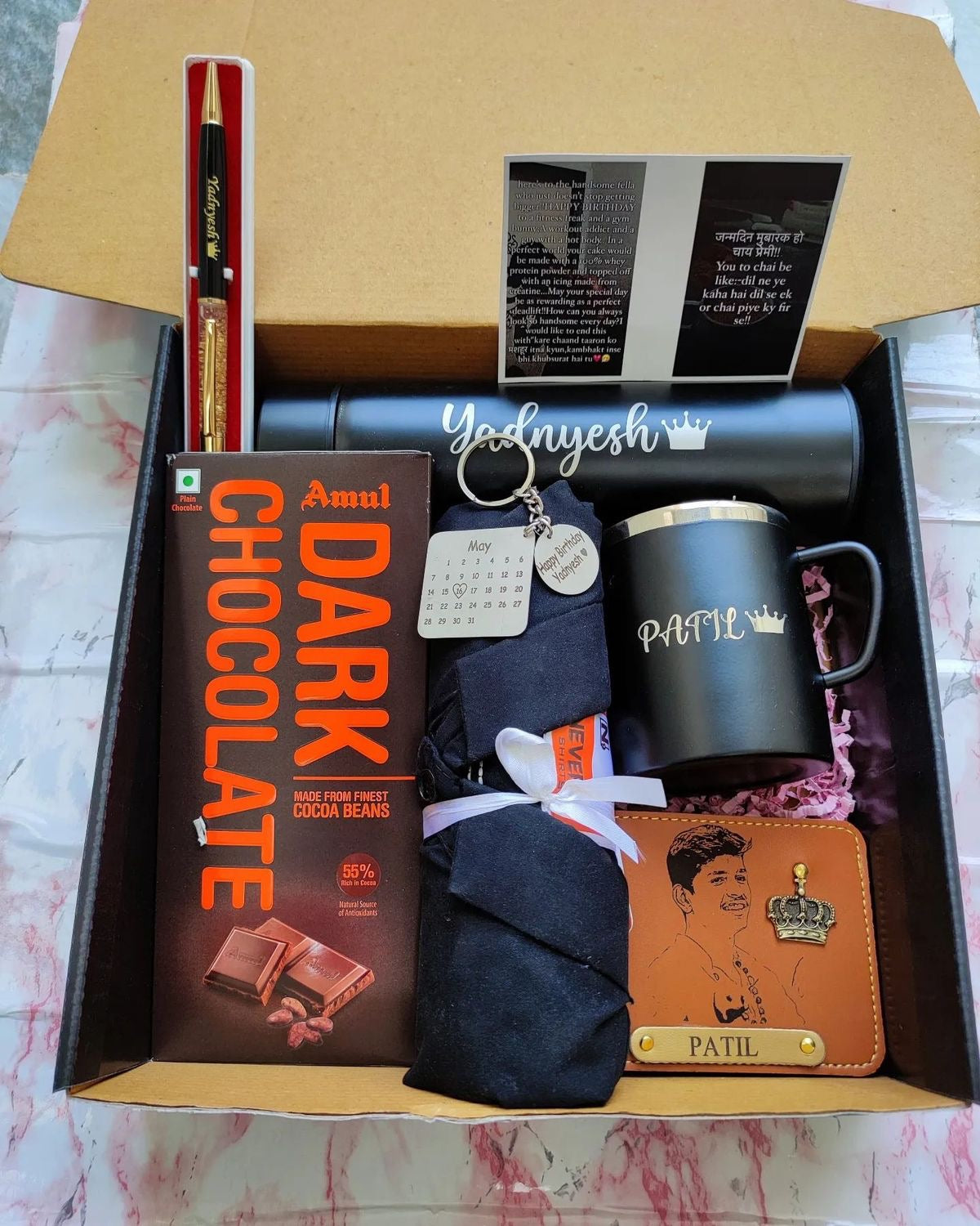 Luxury Personalized Men’s Gift Box with Chocolate & Custom Wallet