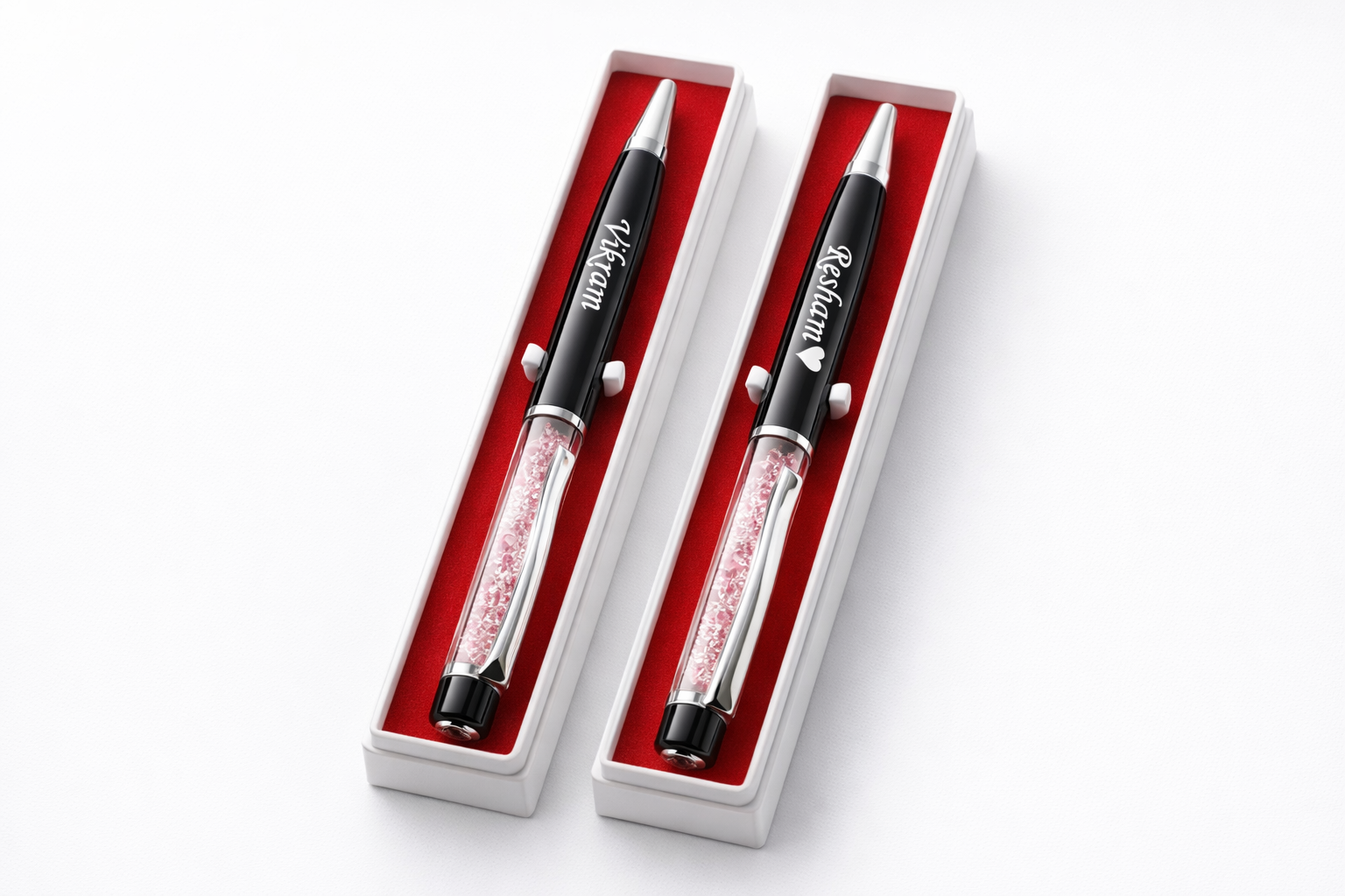 Personalized Black Crystal Pen with Premium Gift Box