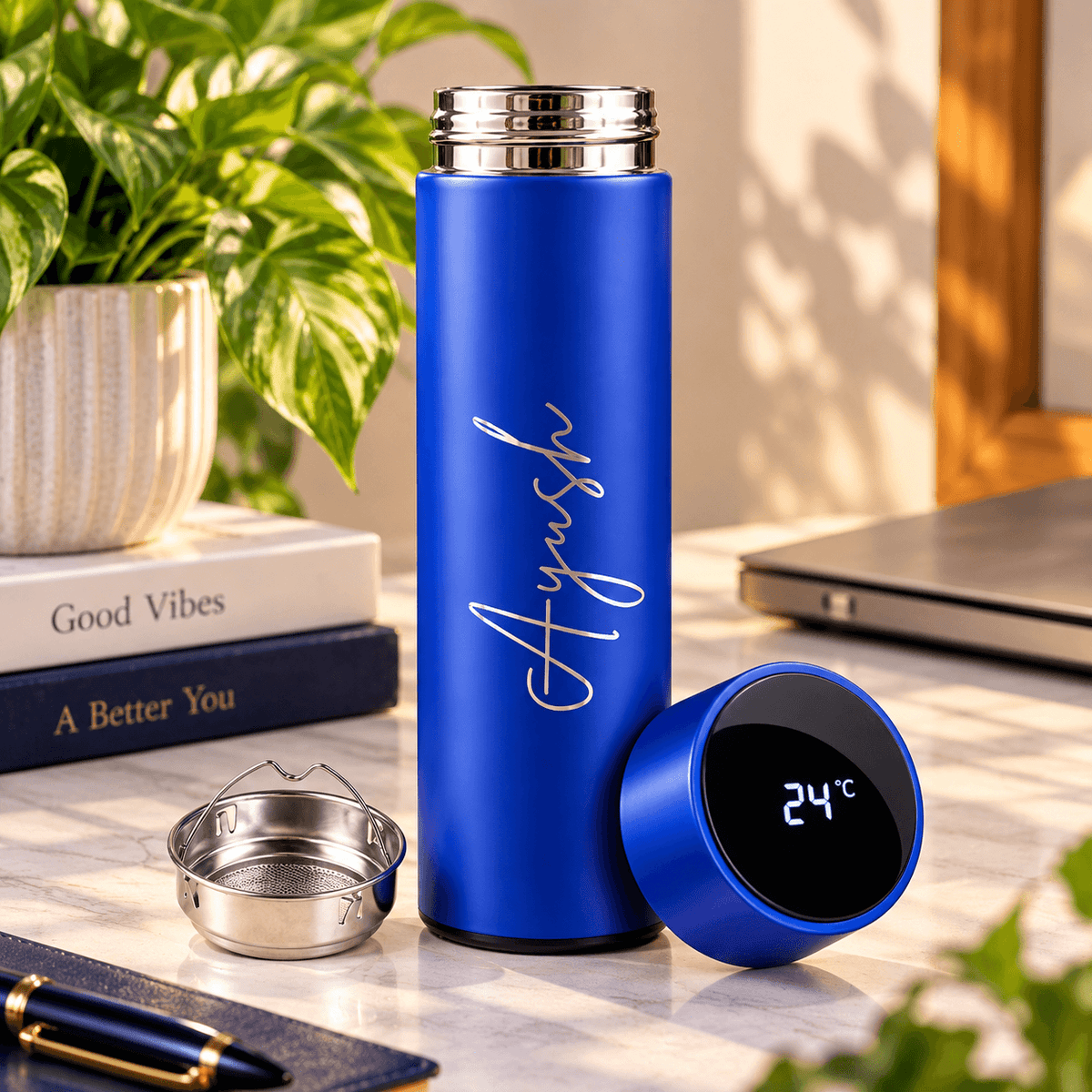 Personalized Name Temperature Bottle – Matte Stainless Steel | Custom Gift
