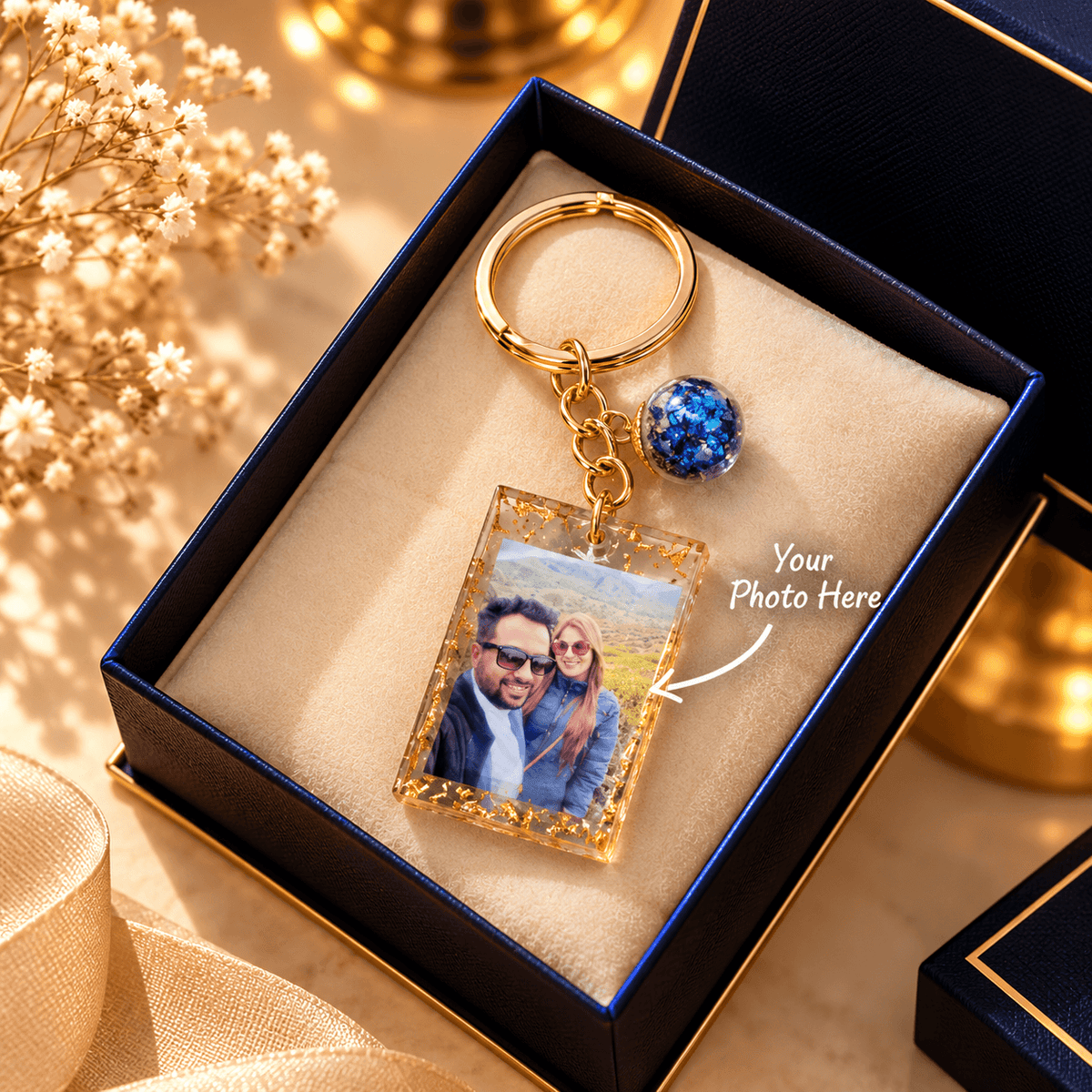 Resin Photo Keychain – Custom Photo Keyring Gift