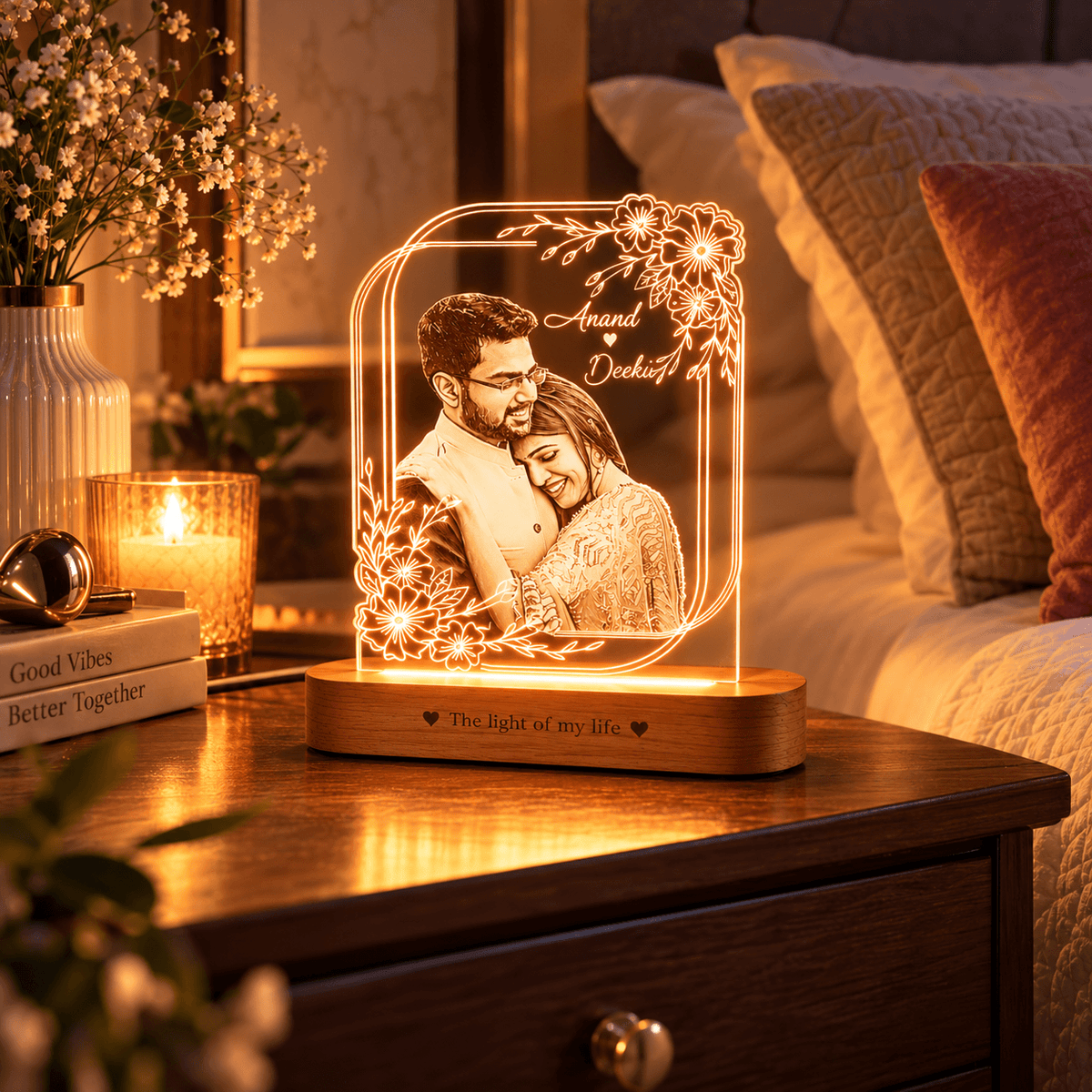 Personalized LED Photo Lamp with Custom Photo & Names | JYOVIN