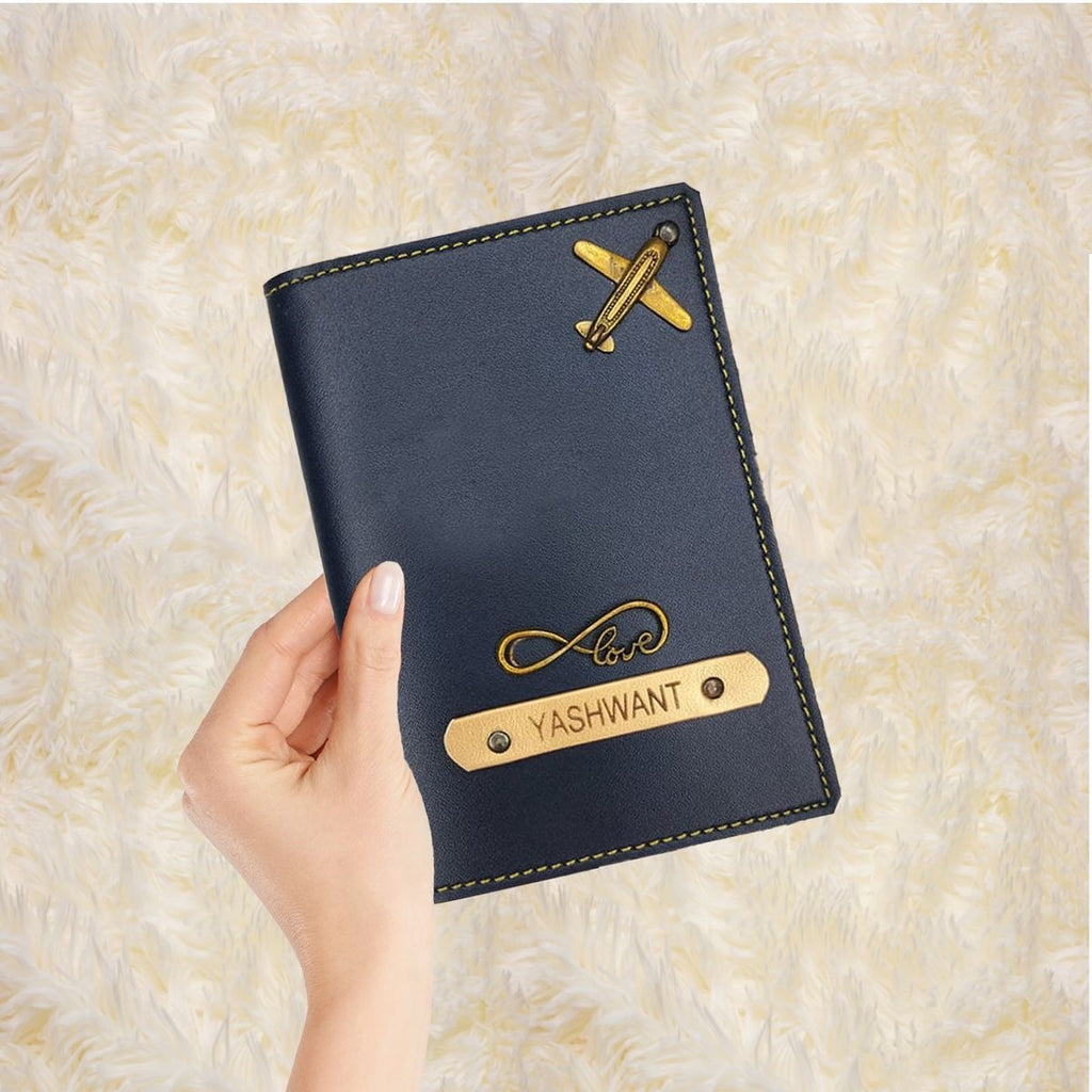 Personalized Leather Passport Cover with Name & Charms | Travel Gift