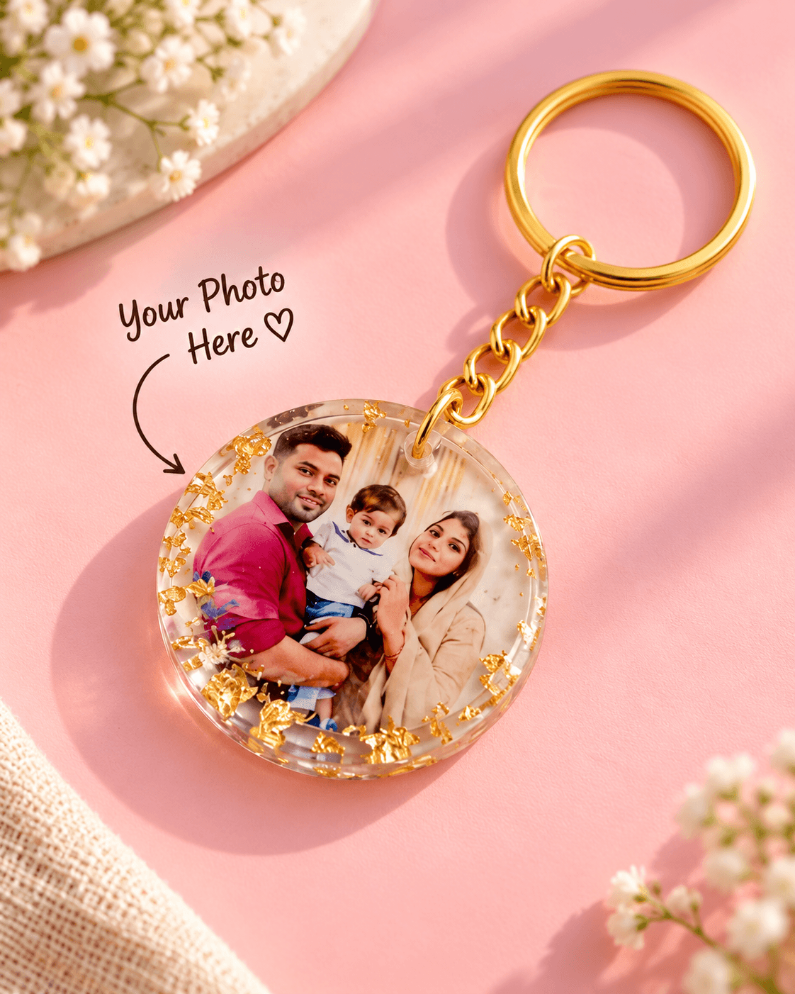 Personalized Resin Photo Keychain