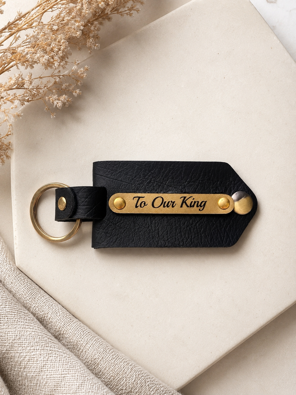Personalized Photo Leather Keychain