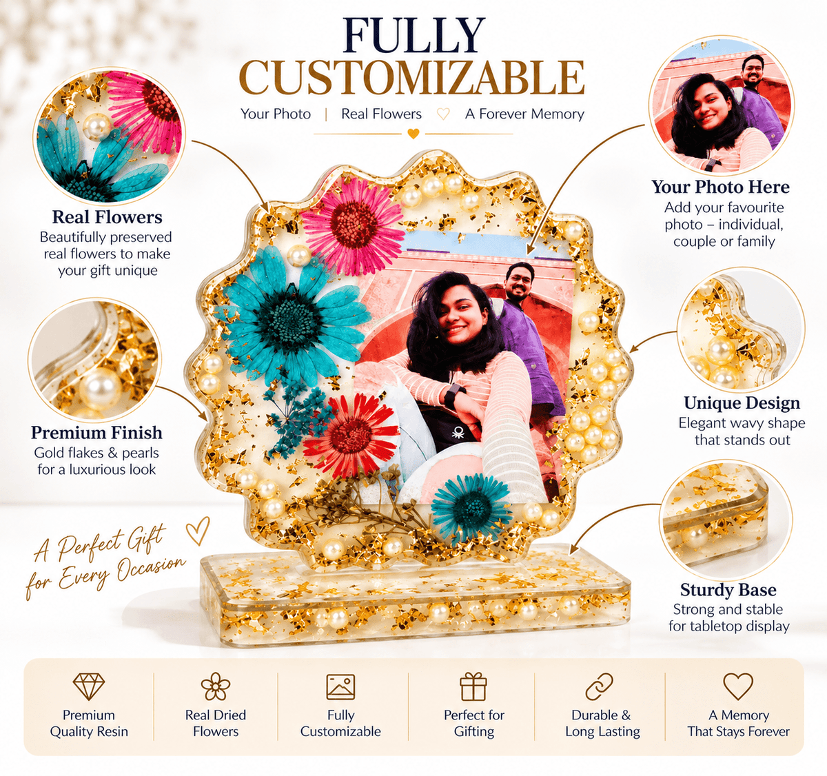 Customized Resin Photo Tabletop | Personalized Family Photo Keepsake