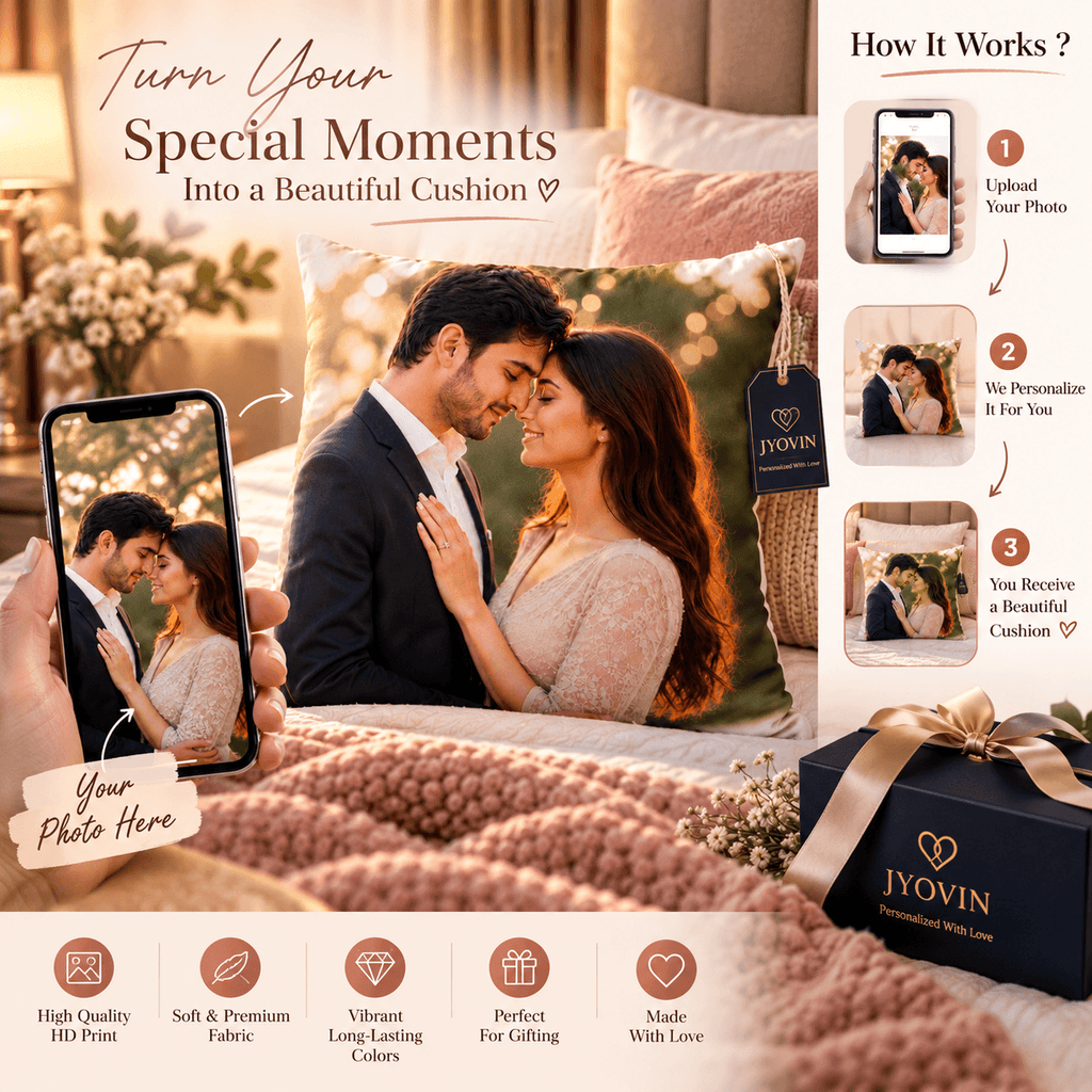 Personalized Photo Cushion | Custom Couple Photo Cushion – JYOVIN