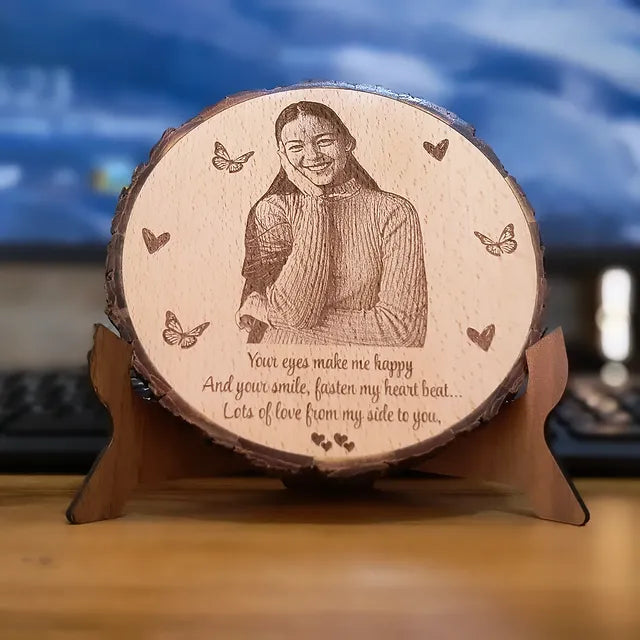 Custom Wooden Photo Engraving Frame – Premium Gift