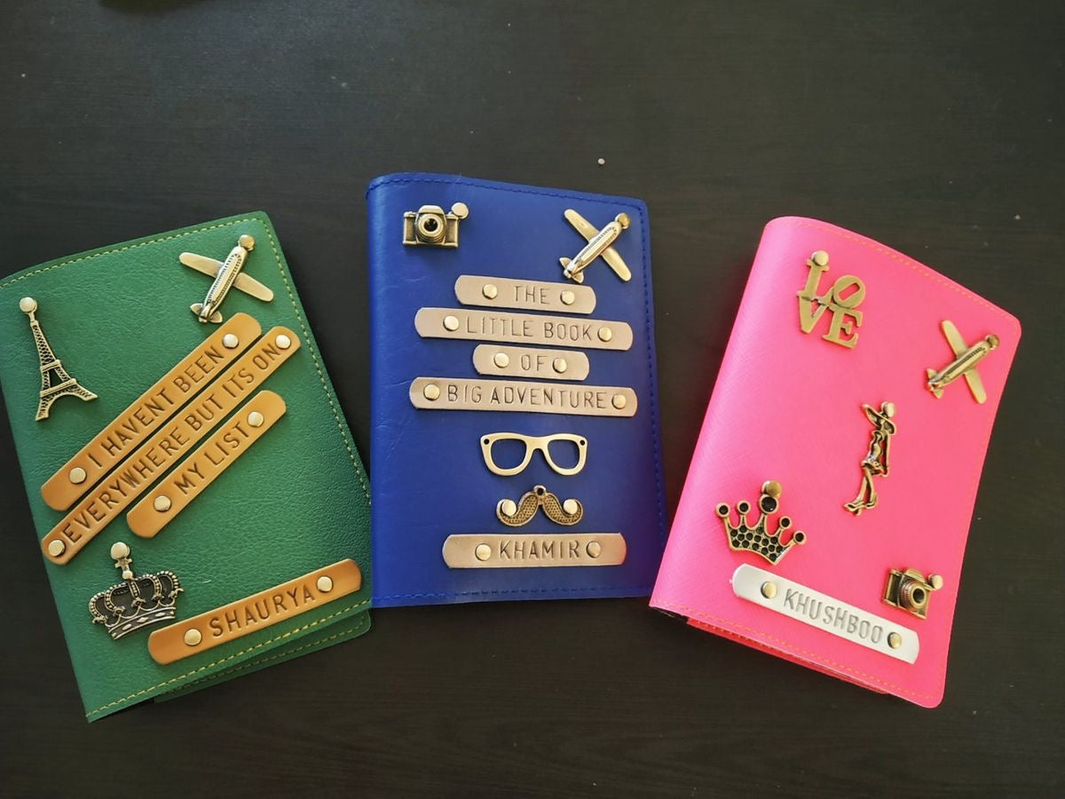 Personalized Leather Passport Cover with Name & Charms | Travel Gift