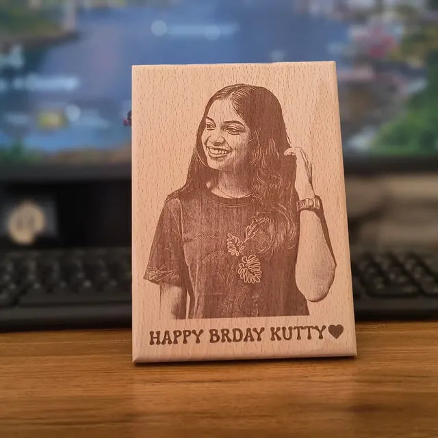 Custom Wooden Photo Engraving Frame – Premium Gift