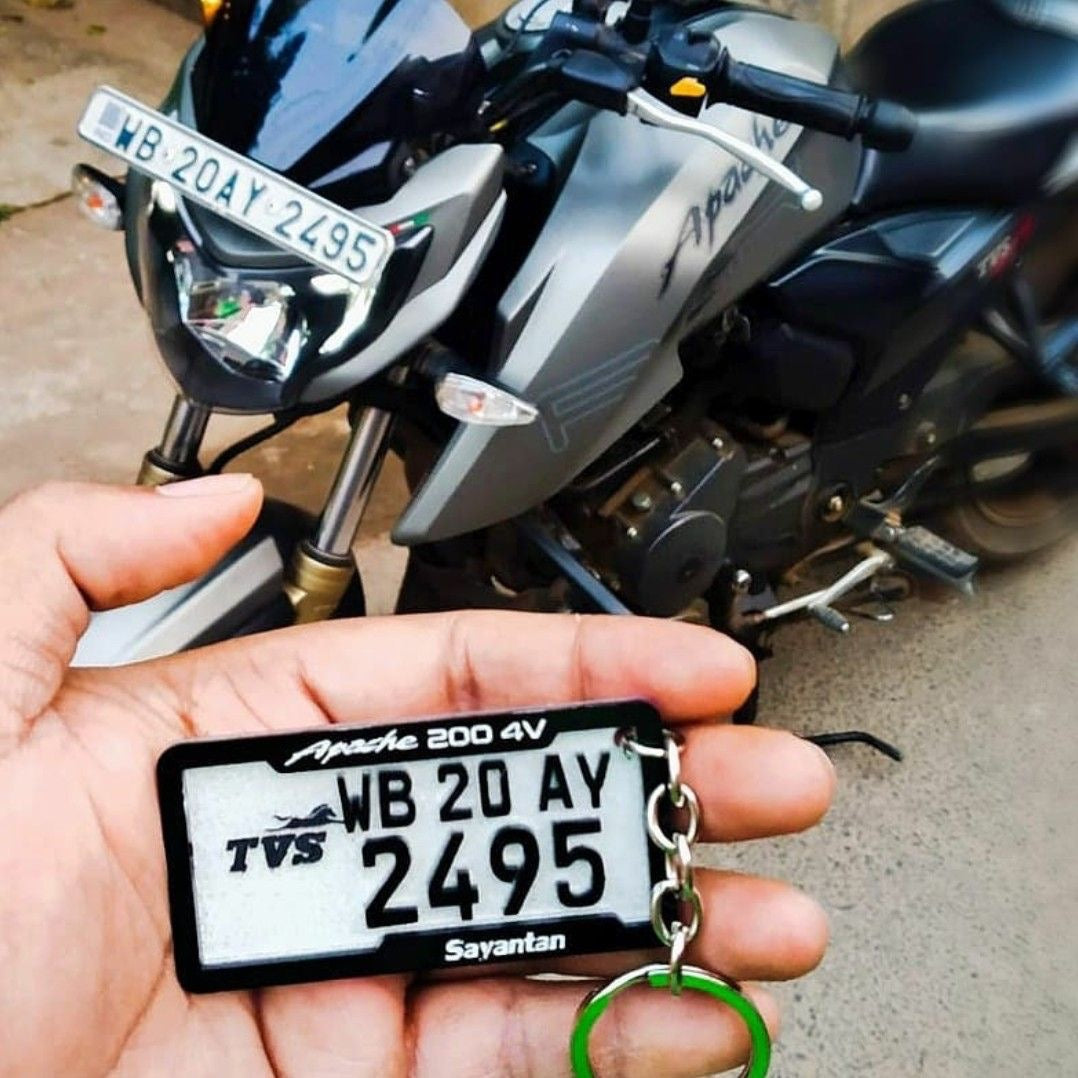 Personalized Vehicle Number Plate Keychain