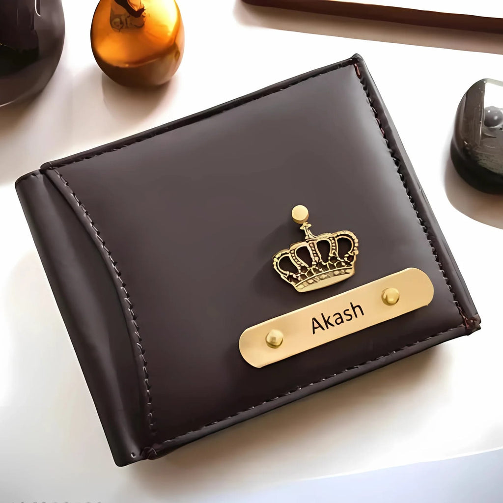 Personalized Leather Wallet with Name & Symbol