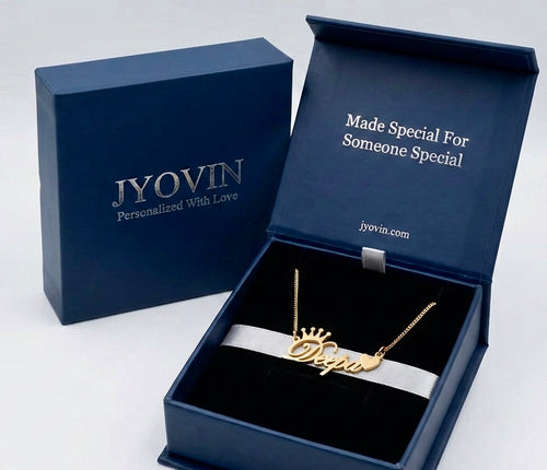 Custom Name Crown Necklace – Gold Finish