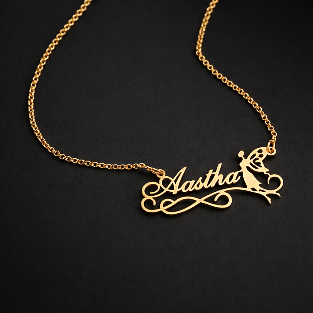 Personalized Name Necklace – Custom Gold Name Pendant for Women