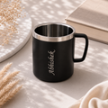 Personalized Black Stainless Steel Coffee Mug with Name