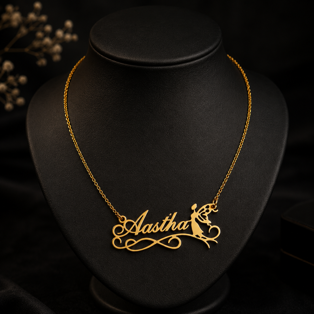 Personalized Name Necklace – Custom Gold Name Pendant for Women