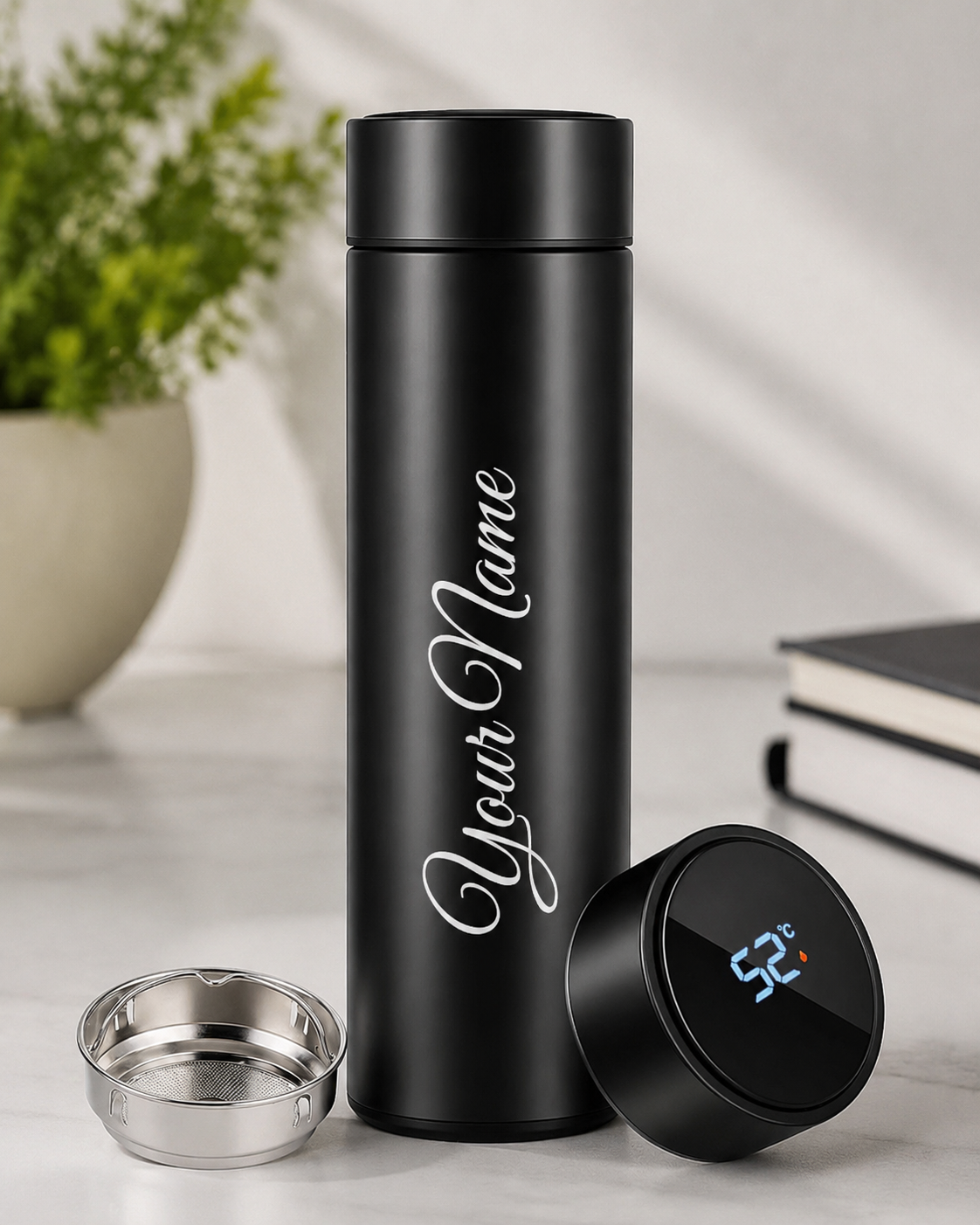 Personalized Name Temperature Bottle – Matte Stainless Steel | Custom Gift