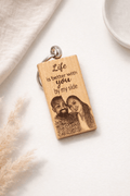 Personalized Wooden Photo Keychain – Custom Engraved Portrait