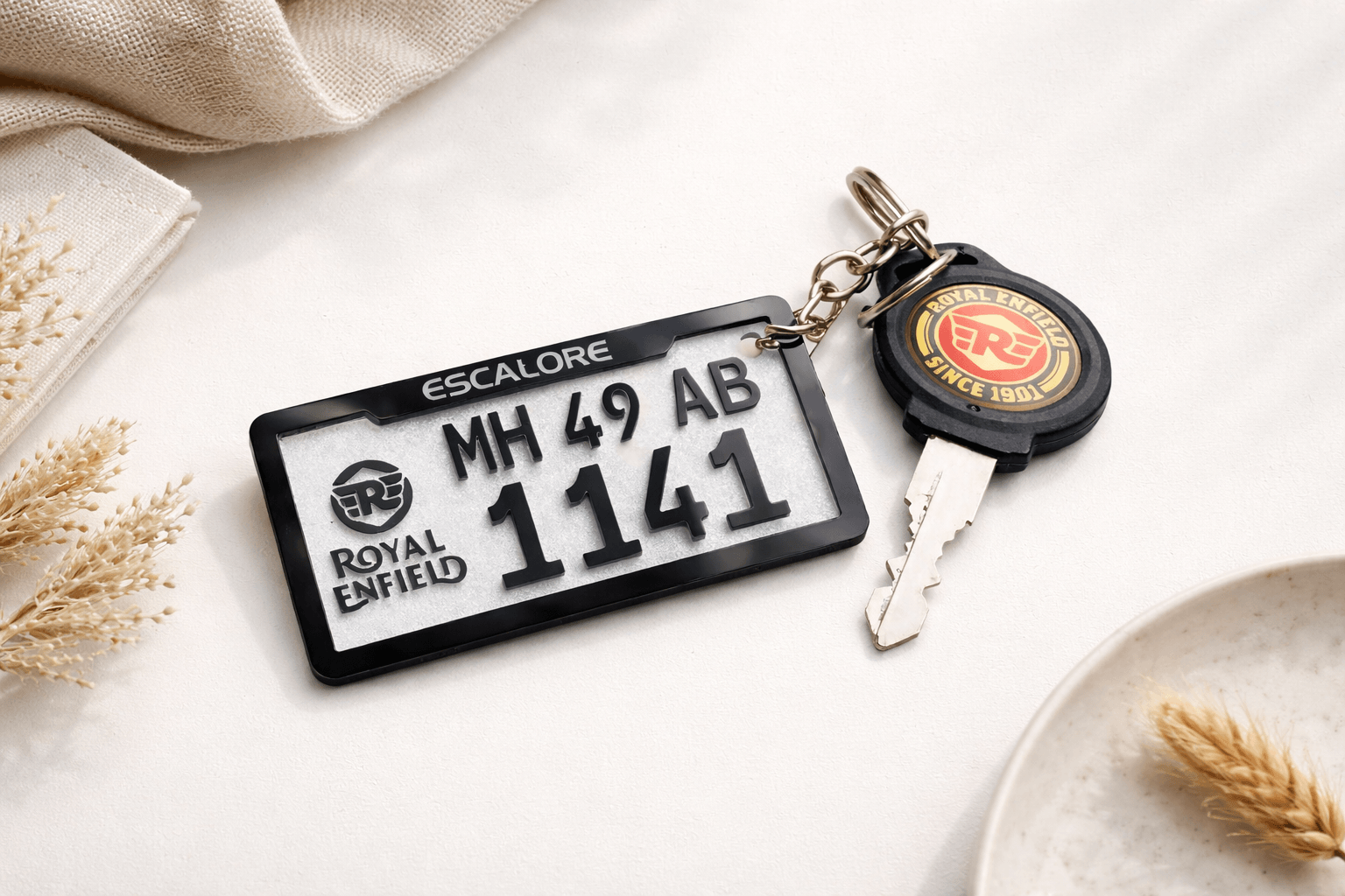 Personalized Vehicle Number Plate Keychain