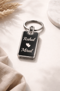 Personalized Couple Name Keychain – Custom Engraved Love Keyring Gift