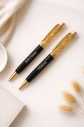 Personalized Gold Flake Luxury Pen – Name Engraved Gift