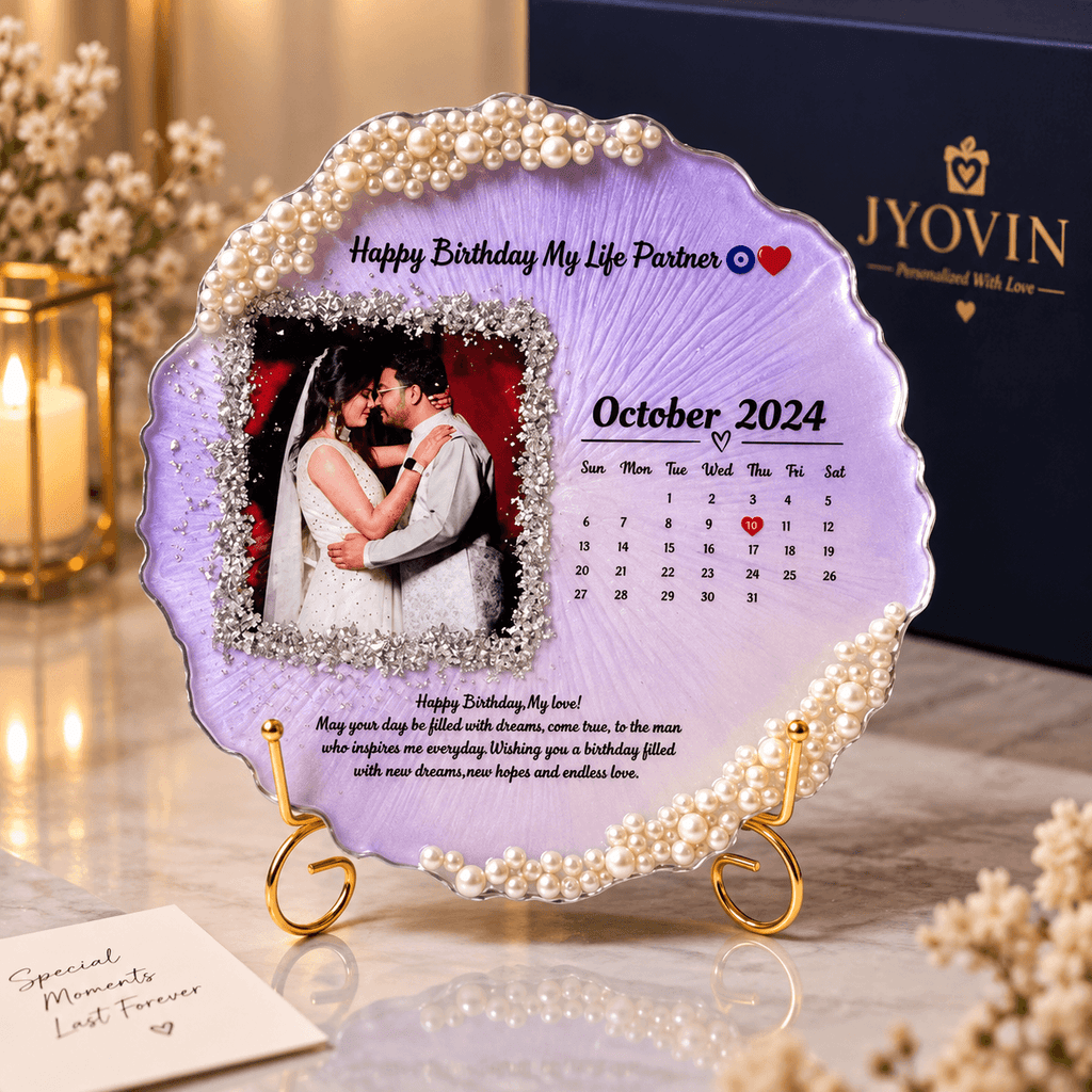 Personalized Anniversary Photo Frame with Calendar & Stand