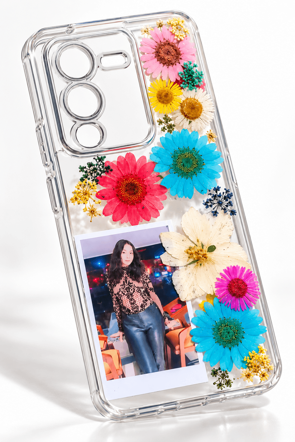 Personalized Pressed Flower Photo Phone Case | Custom Mobile Cover