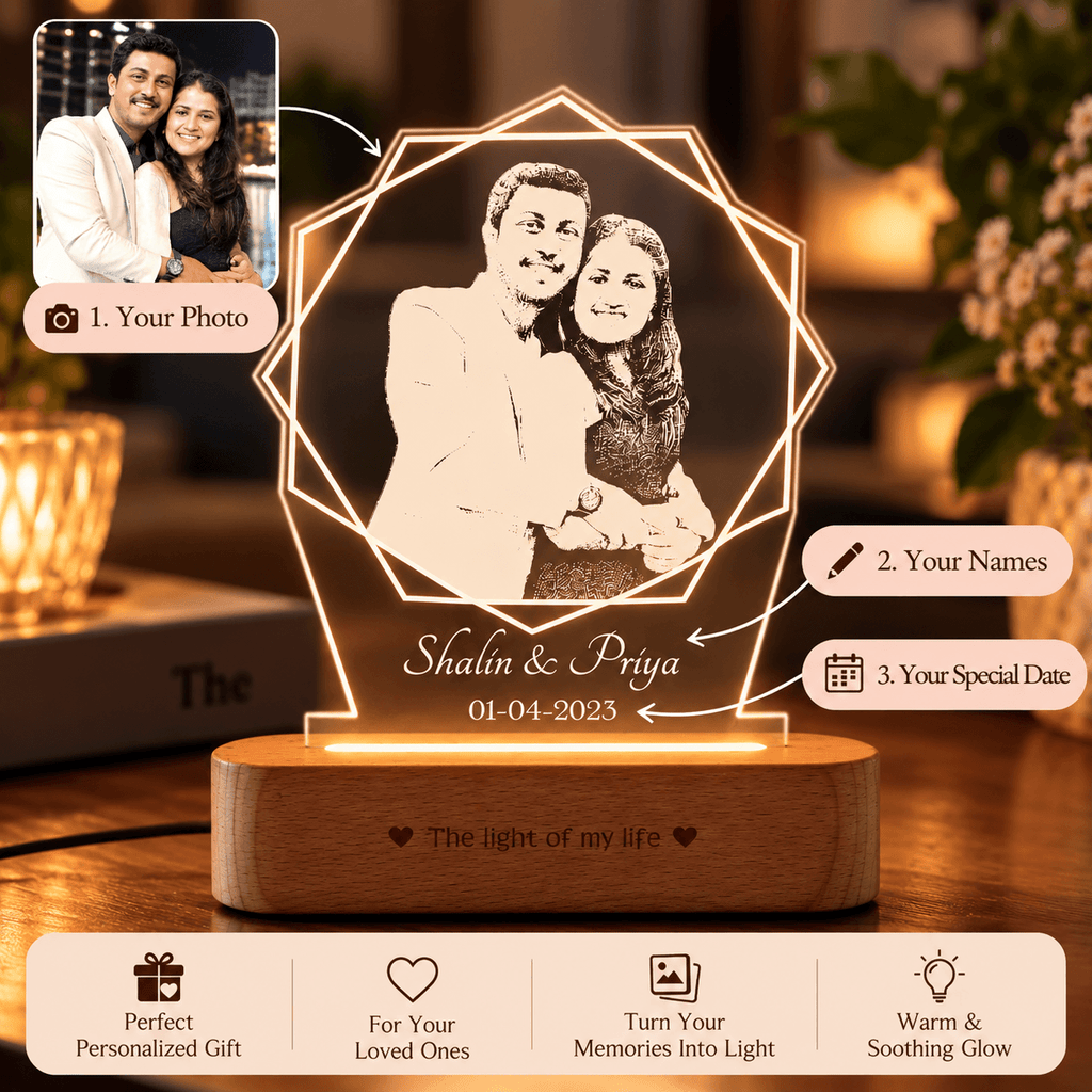 Personalized LED Photo Lamp – Custom Photo & Name Light | Jyovin