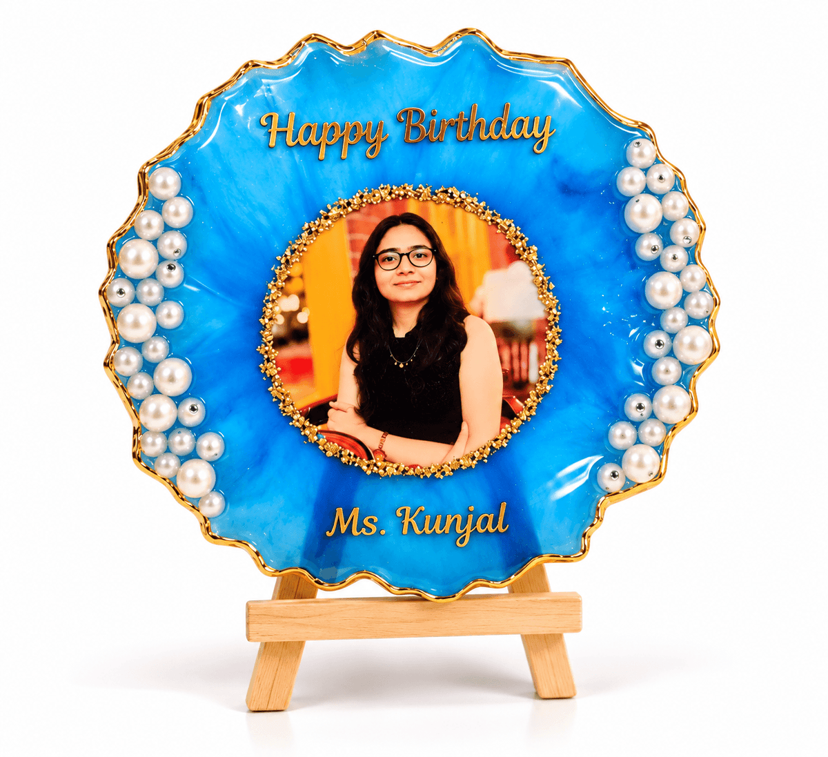 Personalized Resin Photo Frame | Custom Birthday Gift with Photo & Name