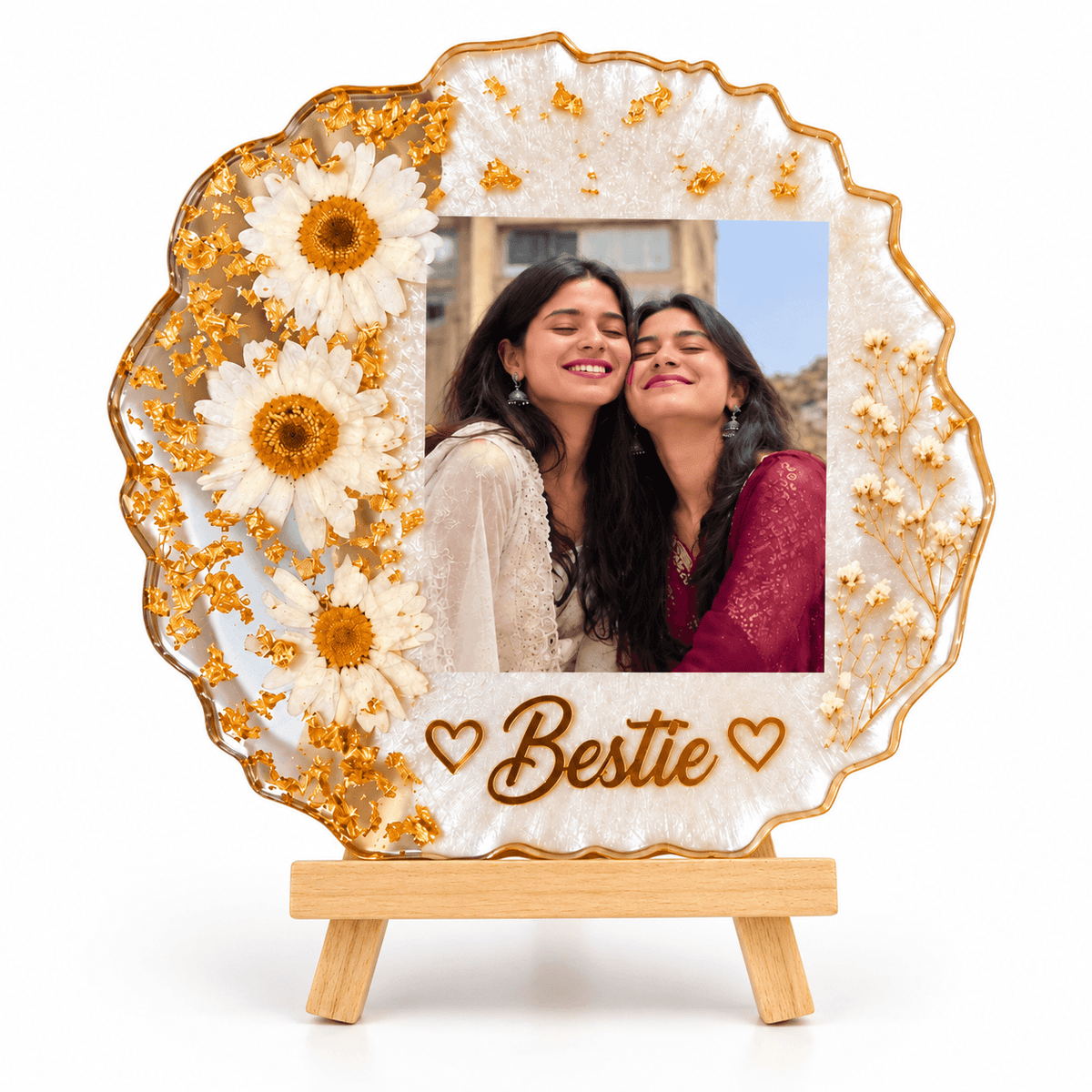 Personalized Resin Photo Frame – Custom Bestie Gift